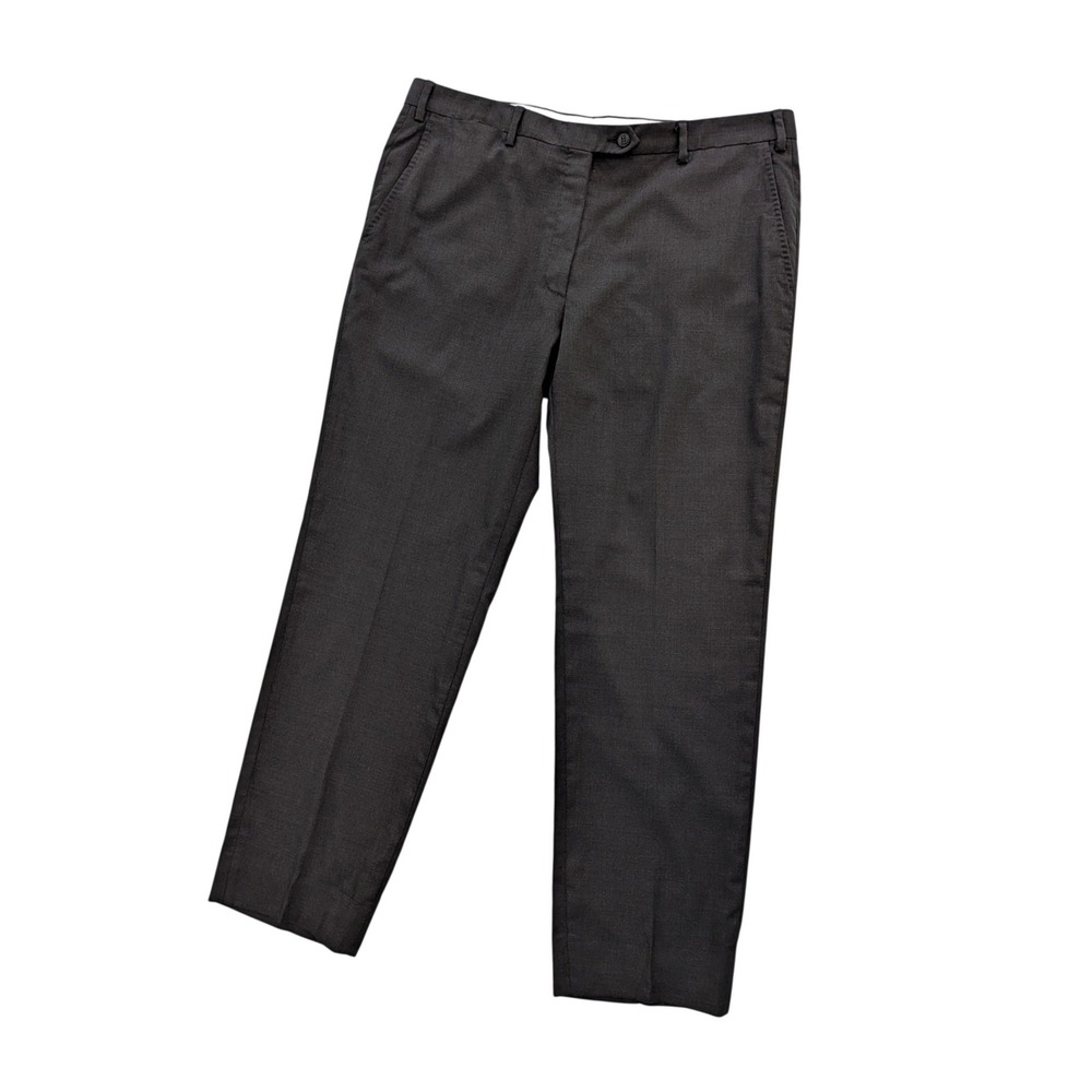 Brioni Tigullio Wool Dress Pants Mens 52 IT 36x29 Charcoal Gray Flat Front